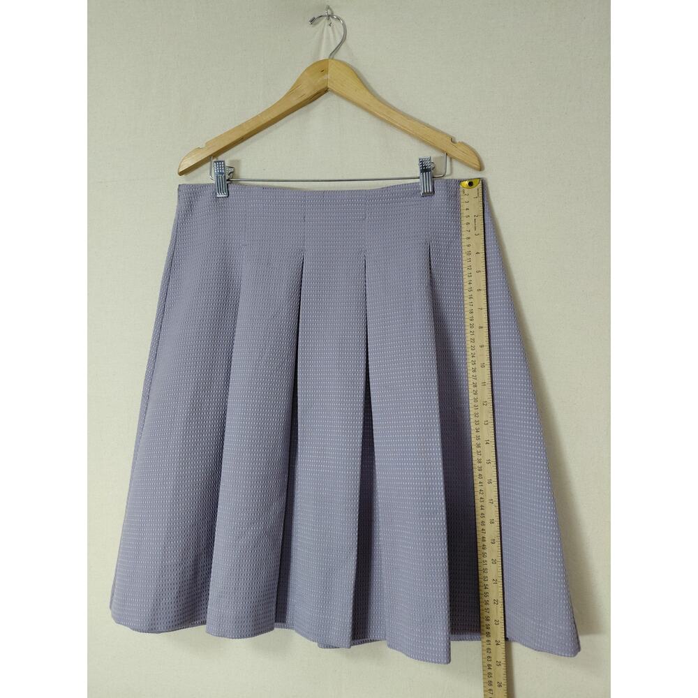 Ann Taylor Factory Purple Pleated Knee Length Stretch Skirt Women Size 12 - Picture 8 of 10